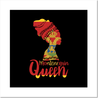 Montenegrin Queen Montenegro Flag Afro Roots Posters and Art